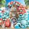 Tropical Balloon Garland Arch Kit (Blue Green Orange) 18 Inch / 10 Inch / 5 Inch